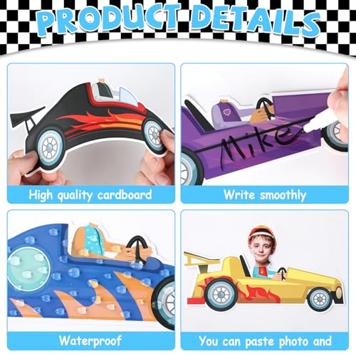 Image of gisgfim 80Pcs Racing Car Cutouts Race Car Decorations Bulletin Board Auto Paper Cut-Outs Classroom Decor for Boy Girl DIY Craft Photo Wall Kindergarten Preschool Back to School Party Favor Supply