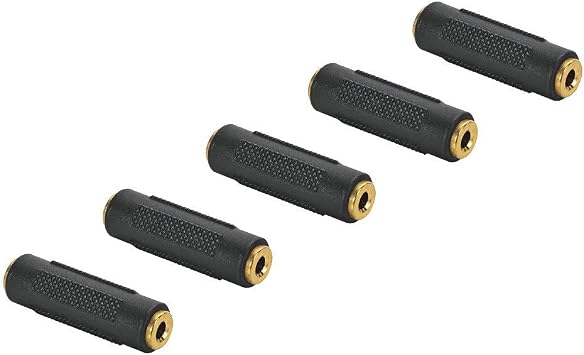 3.5mm F/F Stereo Coupler - 5 Pack Gold Plated 3.5mm Stereo Jack Female to Female Adapter Connectors