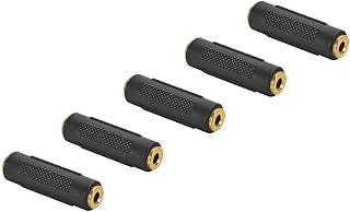3.5mm F/F Stereo Coupler - 5 Pack Gold Plated 3.5mm Stereo Jack Female to Female Adapter Connectors