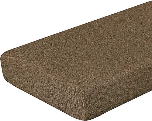 Coussin de banc imperméable en mousse pour assise extérieure de jardin 120 x 30 marron