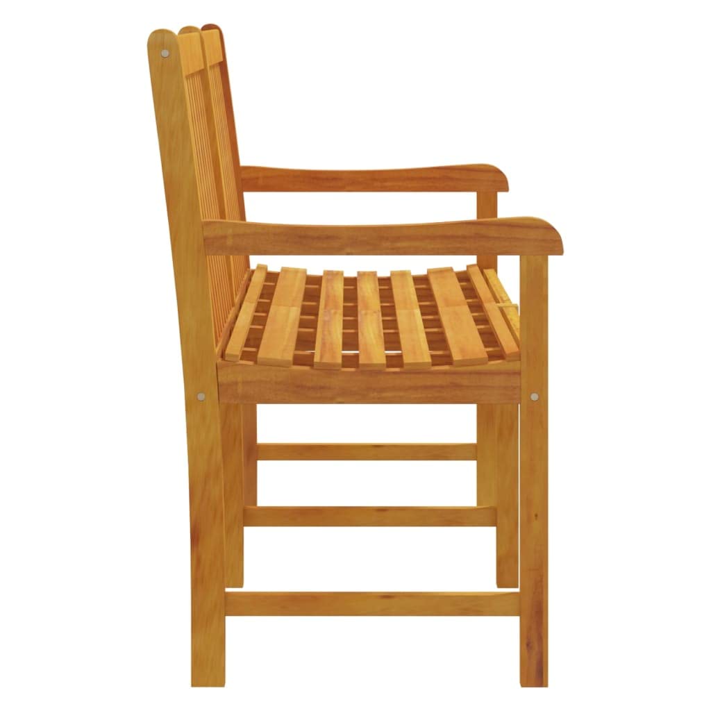 Fengshui Akazienholz Sitzbank 150x55 cm Gartenbank | Massivholz, geölt, wetterbeständig, Armlehnen, Rückenlehne, pflegeleicht