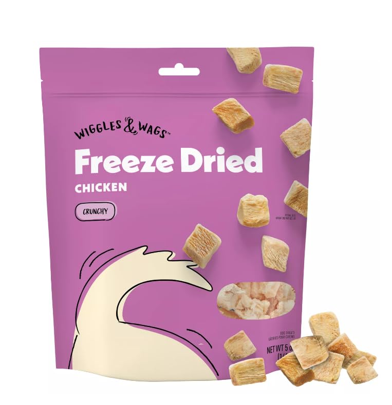 Wiggles & Wags Freeze Dried Chicken Crunchy Dog Treats 5 oz 1 Pack