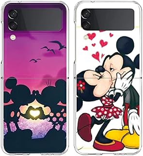[2 pcs] Cartoon Case Compatible with Samsung Galaxy Z Flip 4 5G 6,7 inch Case,Cute Anime Character Design Kawaii Patten Hard TPU Clear Protective Bumper Cover for Samsung Z Flip 4
