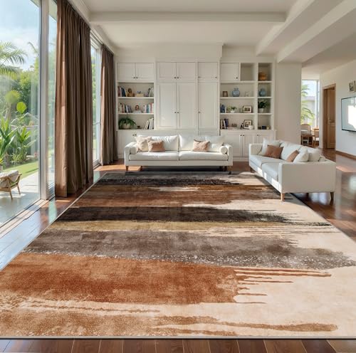 Ciicool Abstract 9'x12' Washable Non-Slip Area Rug