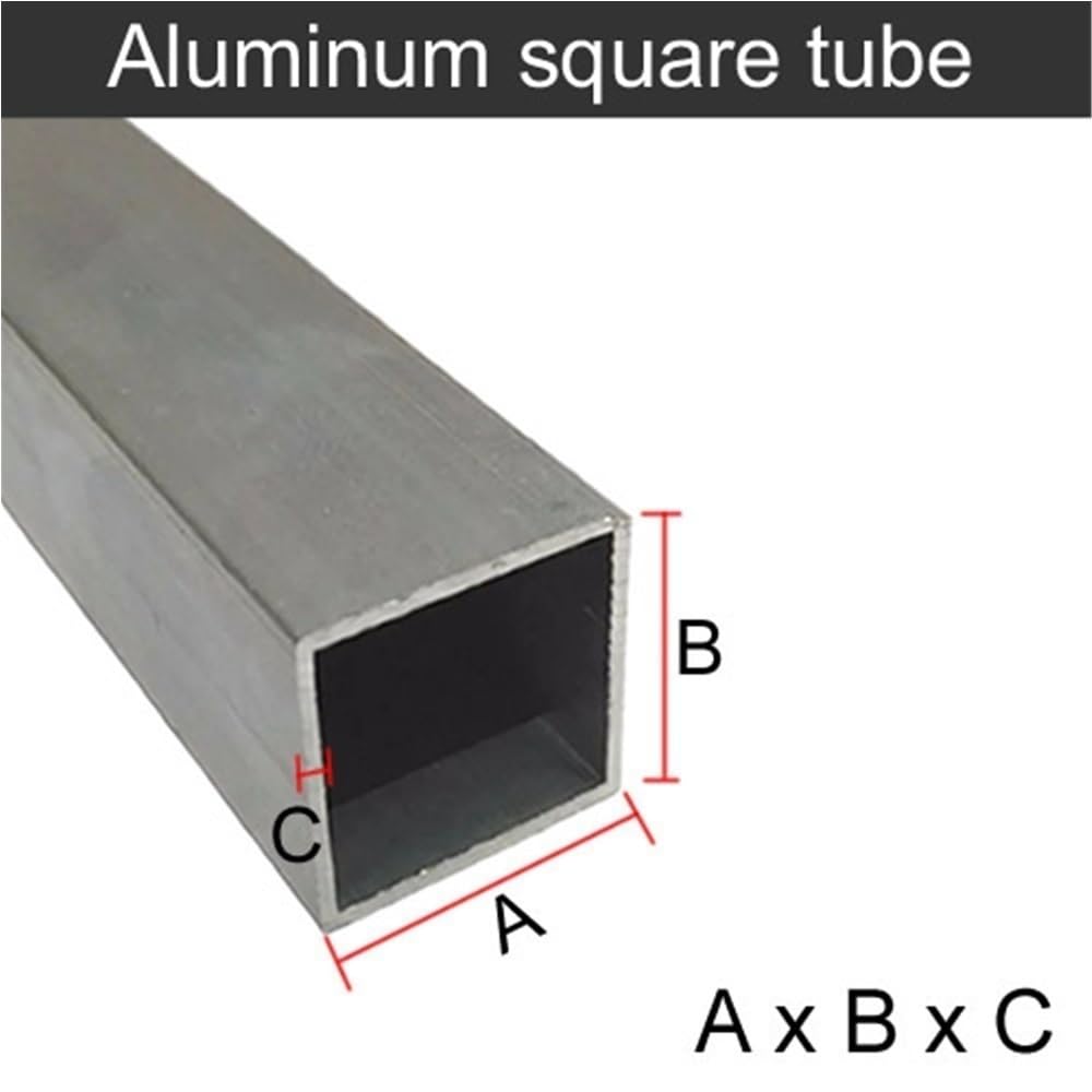 Aluminium-Rechteckrohr, Vierkantrohr aus Aluminiumlegierung, 495 mm Länge, verschiedene Größen for die Inneneinrichtung(60x60x3mm)