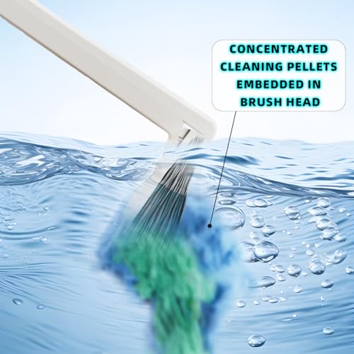 Image of Disposable Toilet Brush with Replaceable Heads, Wall-Mounted Holder, Hygienic Bathroom Cleaning Tool (WhiteToilet Brush + 8 Refills)