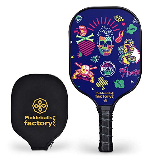 Pickleball Paddles, Pickleball Paddle, Pickleball, Pickleball Paddles Graphite, Pickleball Raqueta, Skull Pickle Ball Paddle with Pickleball Bags Portable Indoor/Outdoor Game
