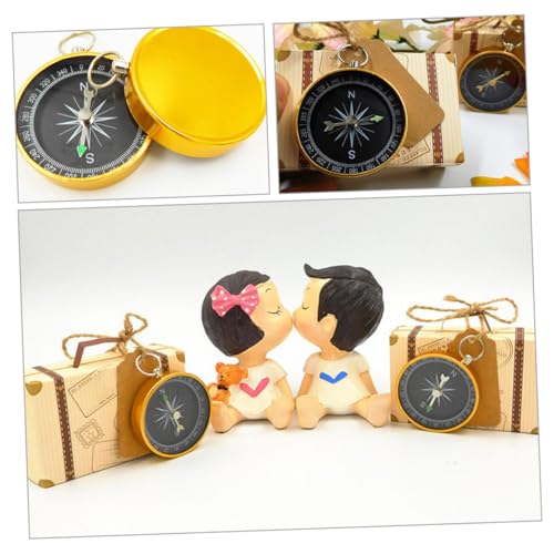 Creative 4pcs Aluminum Alloy Compass Keychain, Mini Metal Pirate Compass for Hiking, Camping Outdoor Navigation Accessory with Key Ring for Travel and Teaching miniatura 3