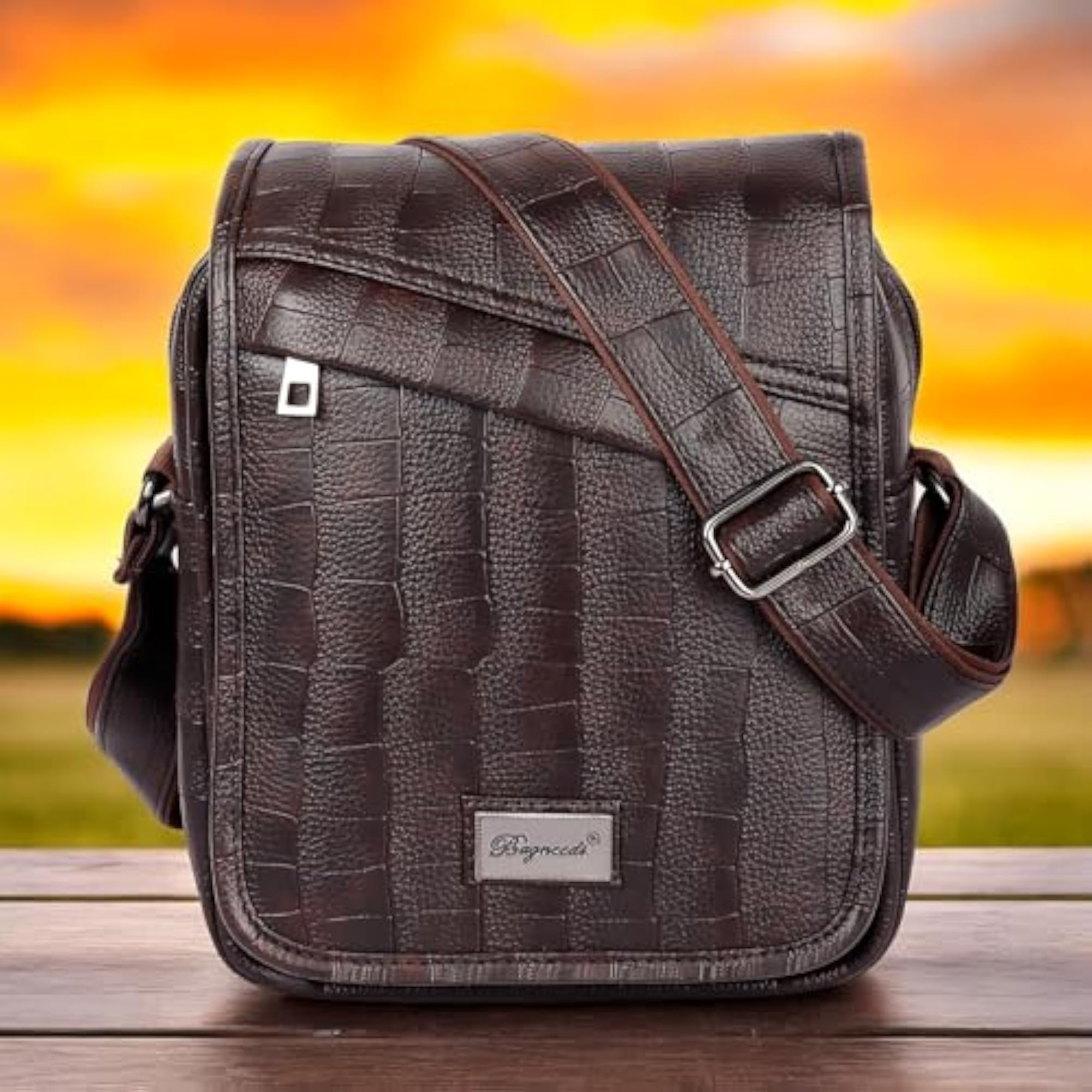 Croco PU Leather Unisex Sling Bag, Stylish Design