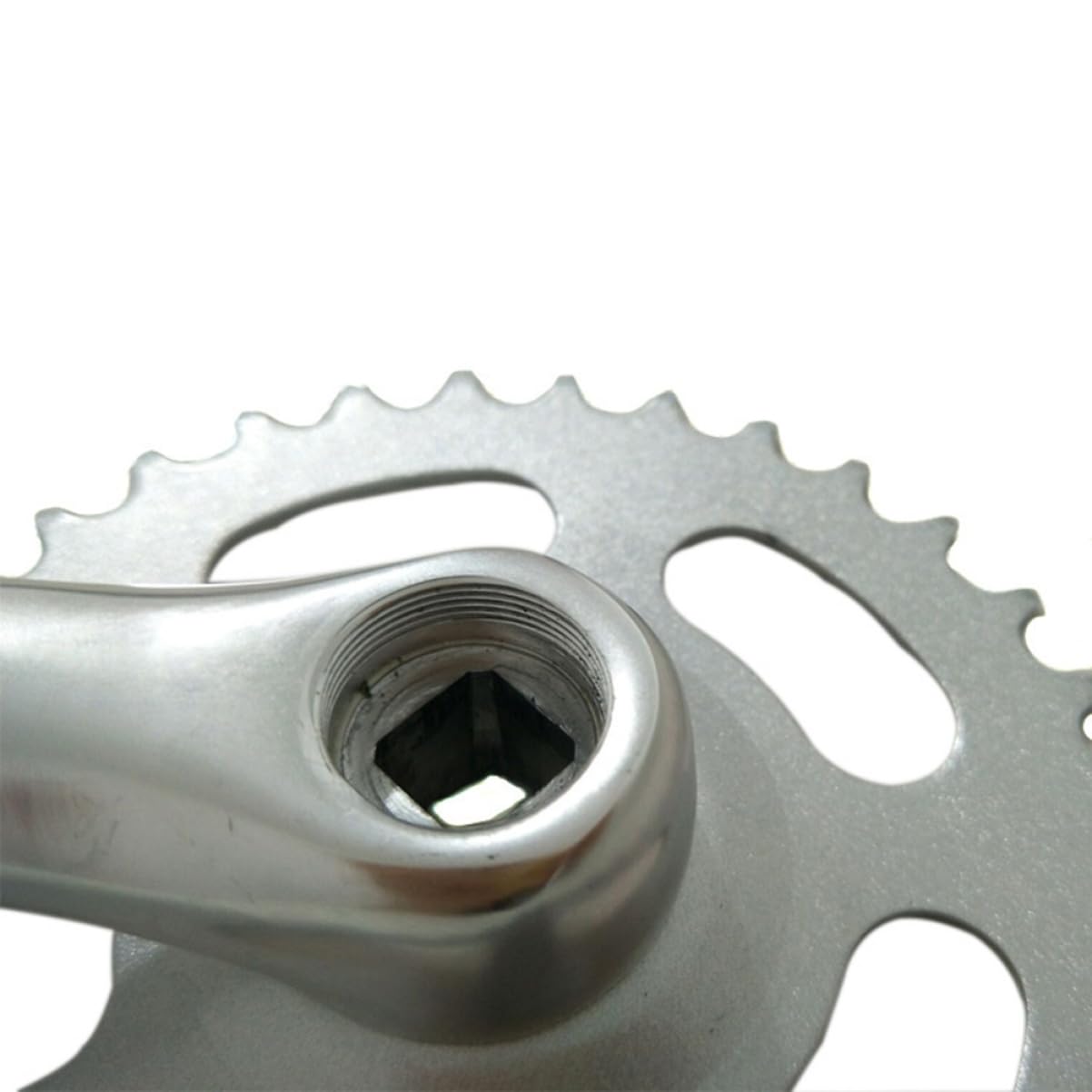 KOMBIUDA Guarnitura per Bicicletta in Lega di Alluminio 170mm Corona da 38 Denti Pedivella Argento Accessori per Bici off-Road