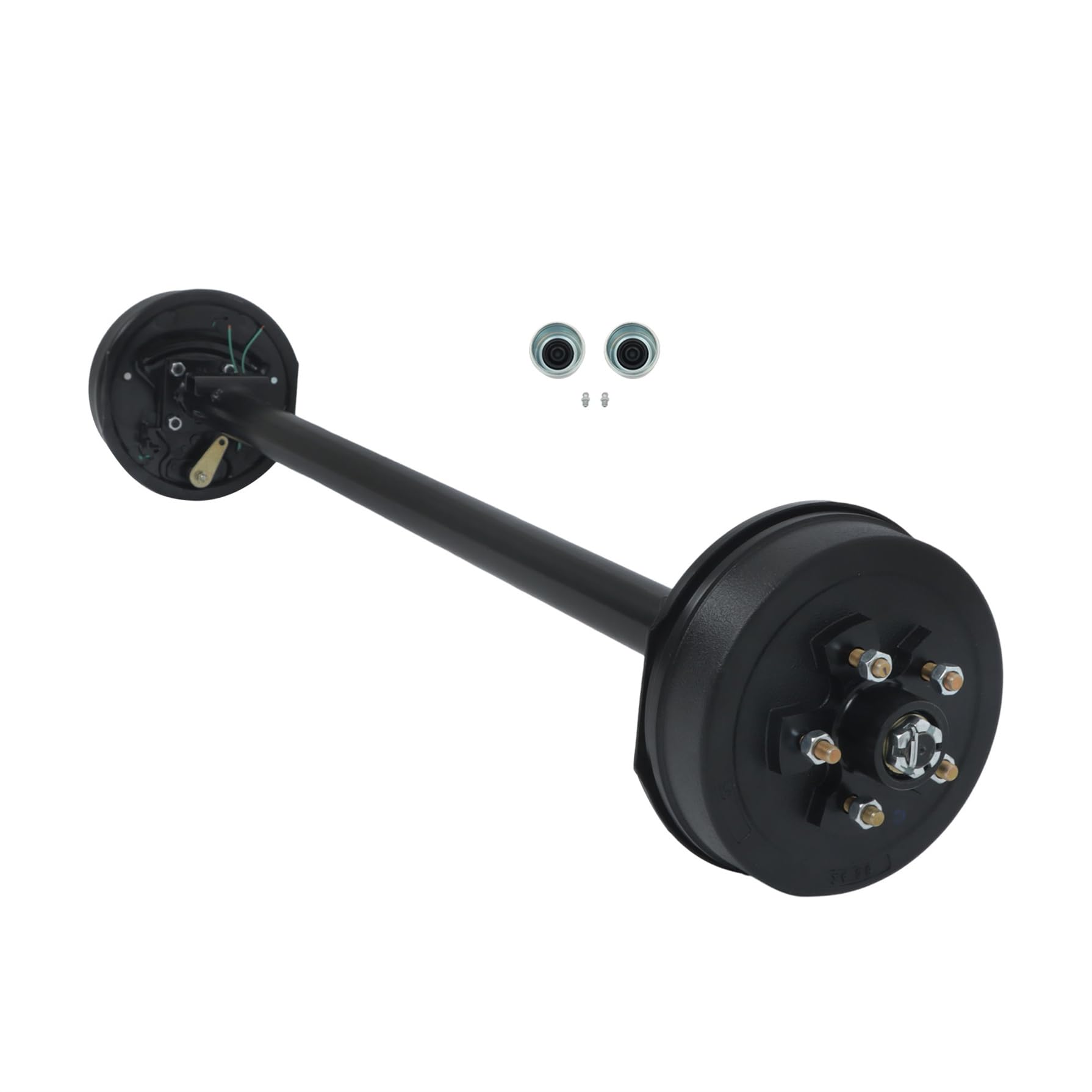 GXYWADY 3500lbs 5 Lug 4.5 Inch Trailer Axle Electric Brake 61 Inch Hub Face 46 Inch Spring Center
