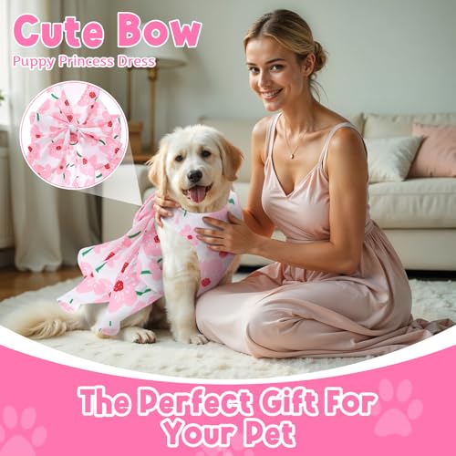 HJZHII Vestidos para cães pequenos e meninas, roupas para filhotes de cachorro com estampa floral, a