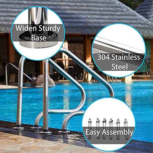 Barandal para piscina de acero inoxidable 304 32x32 pulgadas miniatura 4