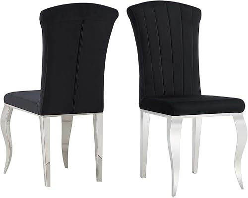 Sillas de comedor modernas, silla de comedor tapizada de lujo sin brazos, con patas de acero inoxidable espejadas para cocina, comedor, sala de