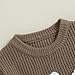 Beautooly First Birthday Outfit Baby Girl Boy Cute Letter Embroidery Warm Long Sleeve Oversized Sweater Infant Knitwear (Brown, 12-18 Months)