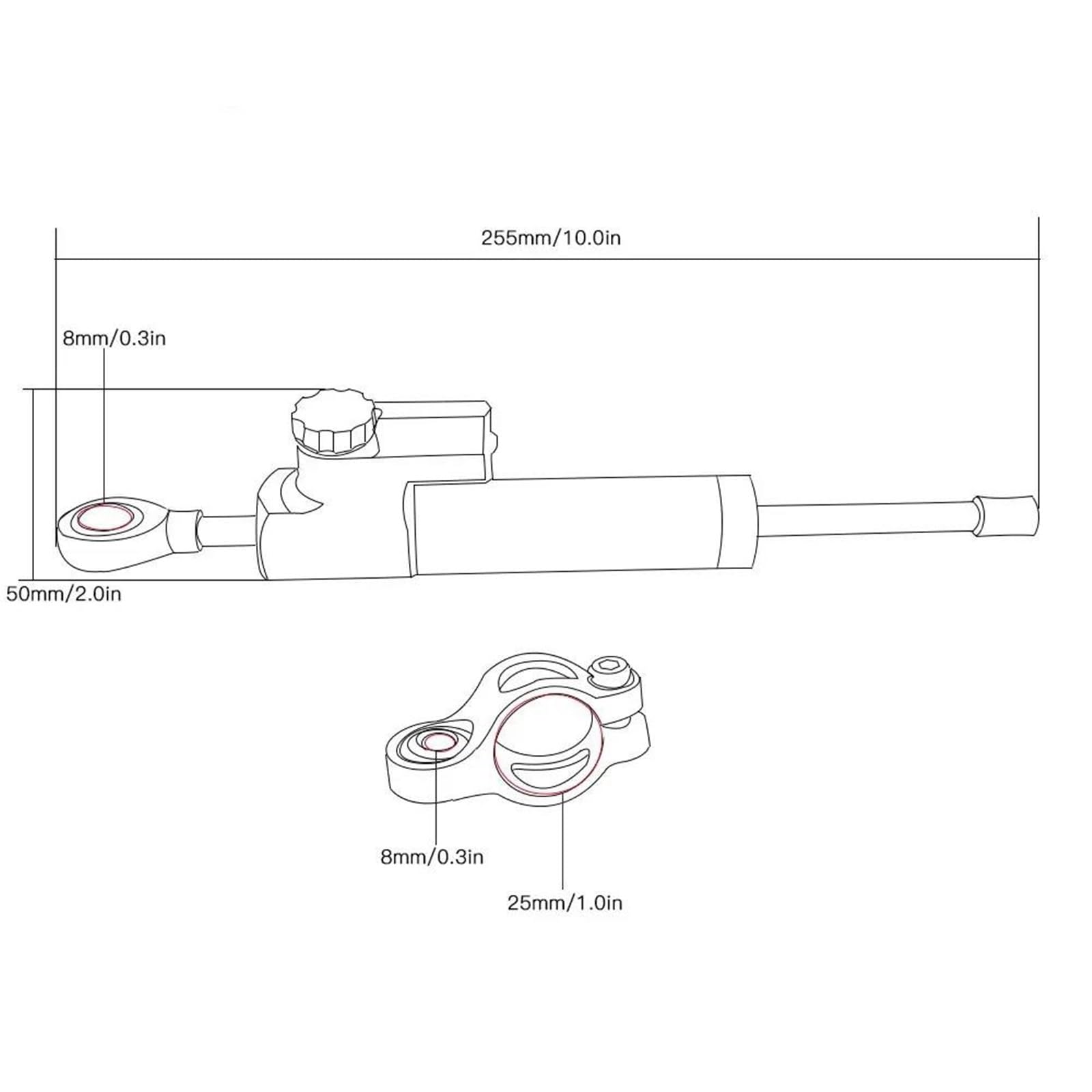 Lenkungsdämpfer Einstellbarer Lenkungsdämpfer-Halterungssatz Für Motorräder Für H&onda CB600F Für Hornet CB650F CB650R 750 750F Stabilisator(Farbe 1)
