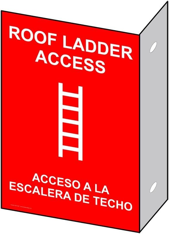 Amazon.com : Roof Ladder Access With Symbol Sign NHB-14007Proj Exit ...