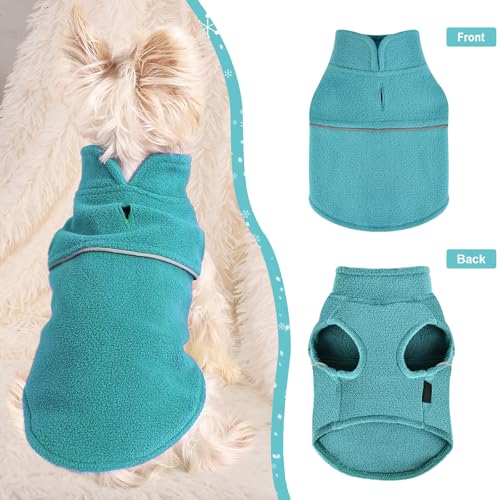 Image of Dog Clothes for Small Dogs Fleece Vest Dog Sweater Boy Girl, Warm Pullover Fleece Doggie Jacket, Winter Pet Ourfit Chihuahua Sweater - Yorkie Clothes (Lake Blue, X-Small)