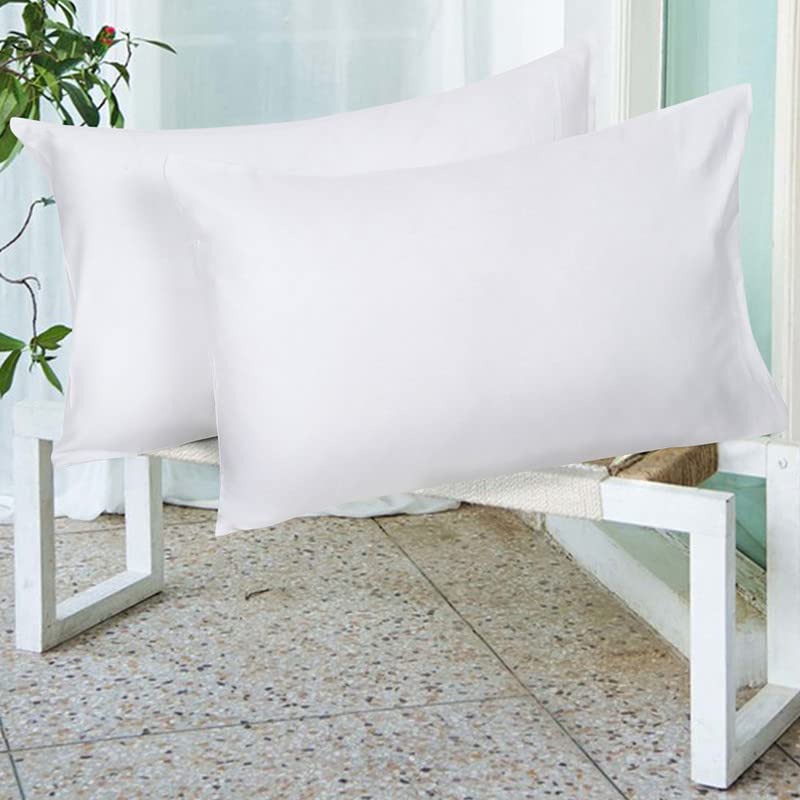 Image of NAKSH Cotton 210 TC Plain Pillow Covers Set of 2, White Pillow Cover | Sleep Pillow Covers (18 in x 27 in) | Soft Pillows Covers Cotton for Big Pillows