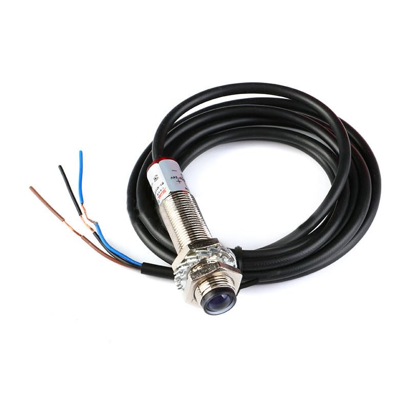 M12 Laser Collimator Photoelectric Switch M12JG-30N1 Laser Sensor Switch Semi Waterproof DC 20 Meters Distance Normally Open B-NPN-O Red Light
