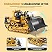 9-Channel Metal RC Bulldozer - Realistic Remote Control Kids Construction Play Toys with Lights and Sound, Track Type Tractor Toys for 3+ Boys, Perfect 2025 Kids Birthday Gift for Ages 3-12+
