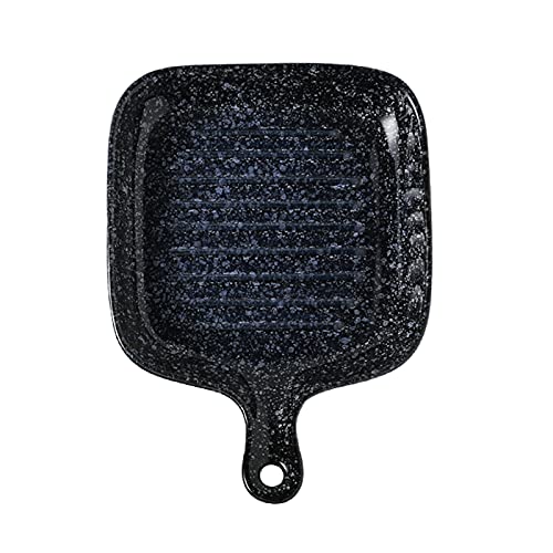 WEKONUMEX Sartenes para lasaña, Fuente for Horno de cerámica de gres con asa, Gris, 23,5 x 17,5 cm
