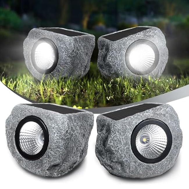 Timeflies Solar Rock Lights Outdoor (2pcs), Rock Solar Outdoor Waterproof Super Bright Glow Rocks Outdoor Garden IP65 Waterproof Garden Lights for YardGarden Yard Walkway Pathway Patio