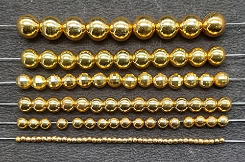 Image of eshoppee 200 gm Golden Color Round Shape Plastic Beads for Jewellery Making kit Art and Crafts Materials for Necklace Bracelet Earring Making Materials DIY kit (2)