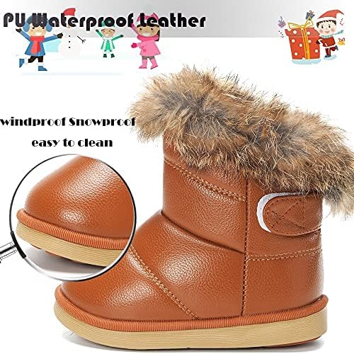 Baby Laarzen Kinder Winterschoenen Sneeuwlaarzen Warm Gevoerd Winterlaarzen Korte Schacht Zachte Comfortabele Schoenen Donkerblauw 21 EU =22CN