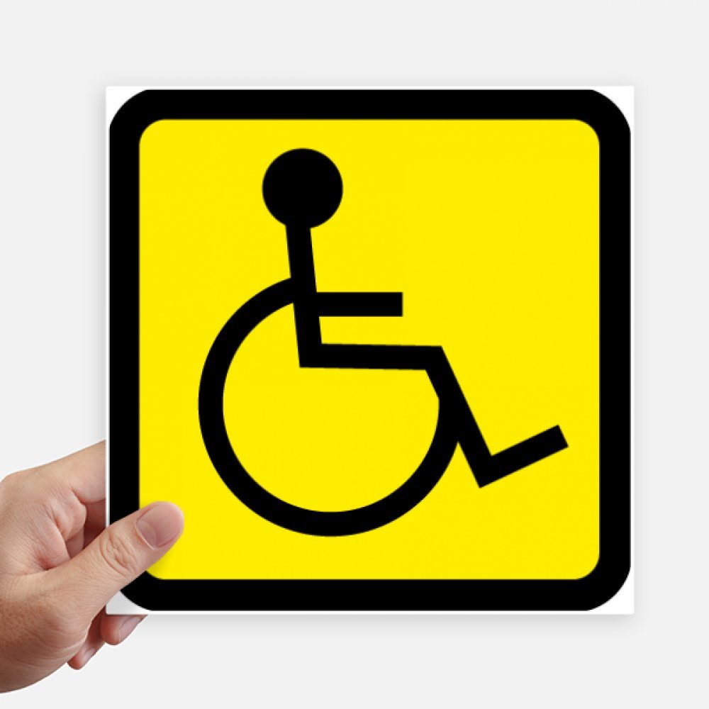 Sticker symbole d'avertissement désactivé jaune pour personnaliser un ordinateur
