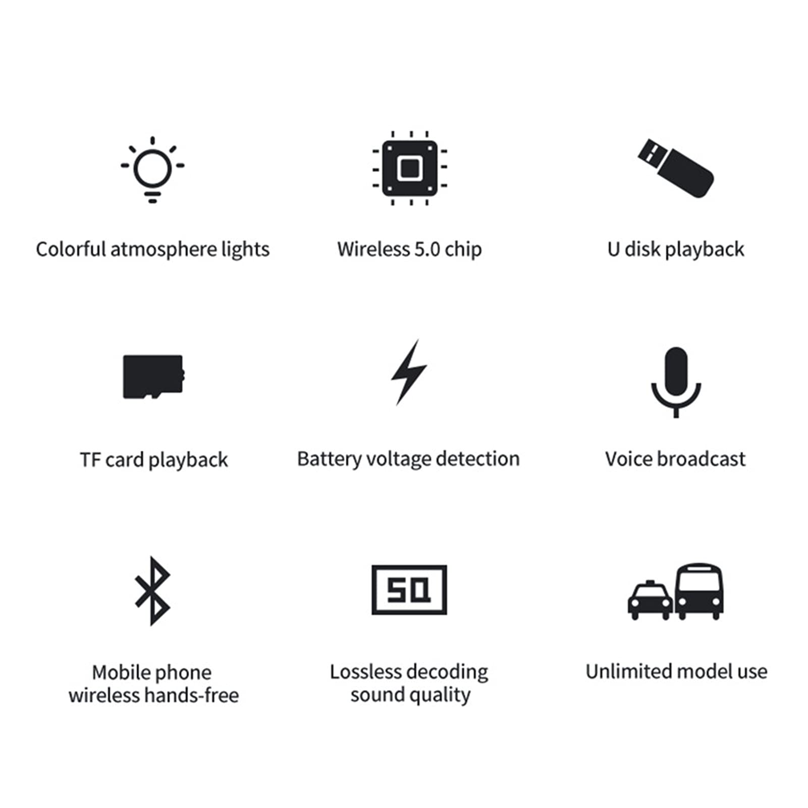Adaptateur Audio Bluetooth FÉMININ Kit de Voiture de transmetteur Mains Libres sans Fil Bluetooth 5.0 MP3 Joueur USB PD 18W Chargeur Rapide Mains Libres atmosphère colorée lumières