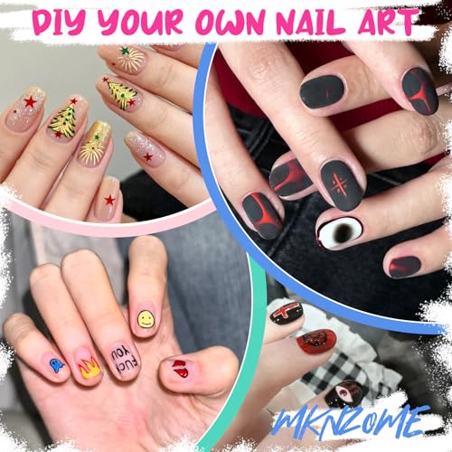 Image of 12 Color Nail Art Pens for Painting Nails, 0.7 MM Nail Polish Pens Drawing Point Liner Acrylic Painted Pen Kit, Waterproof Quick-drying for DIY Nails Art Design Manicure Tools