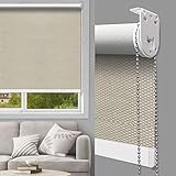 MiLin 100% Blackout Roller Shades with Metal Lift Chain, Window Blind with Thermal Insulated Striped...