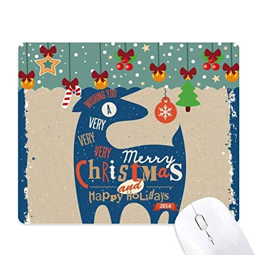 Alfombrilla de ratón de Navidad de ciervos azules, alfombrilla decorativa de escritorio