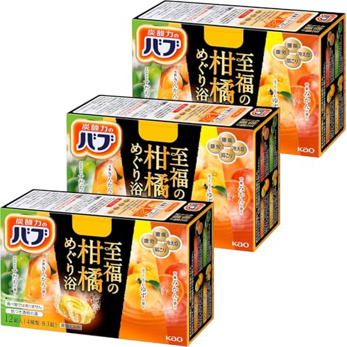 バブ 至福の柑橘めぐり浴 12錠入 (4種類各3錠入) まとめ買いセット YOLOGYA (3箱セット)