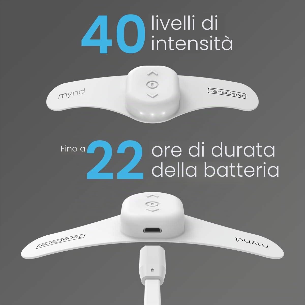 TensCare Mynd - Sollievo da Emicrania e Cefalea | Tecnologia TENS Clinicamente Testata per Gestire il Dolore Senza Farmaci | Dispositivo Portatile e Ricaricabile | Soluzione senza farmaci per la gestione del dolore con tecnologia TENS