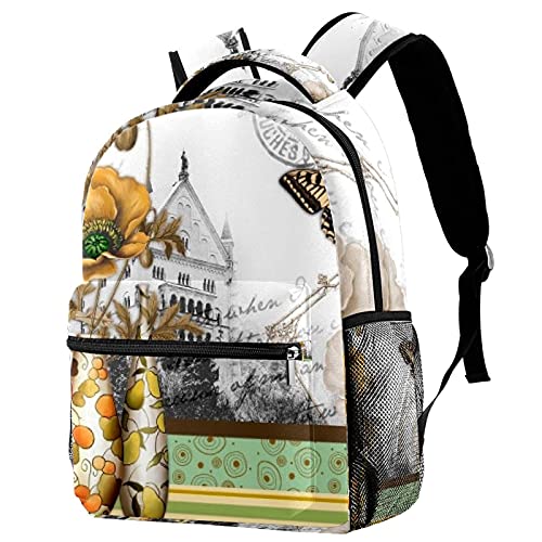 Sac à dos fleurs pour adolescent stylé parfait pour les voyages de vacances et le collège