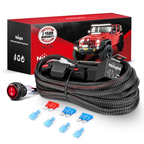 Image of Nilight Off Road LED Light Bar Pods Wiring Harness Kit 12 V On /Off Switch