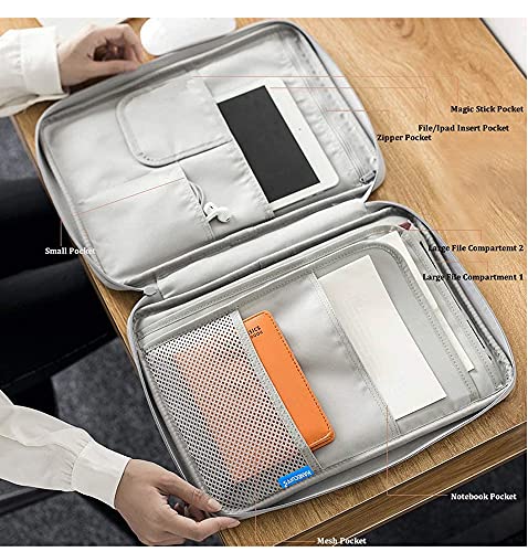 Image of Handcuffs Document Organizer Bag Waterproof Portfolio Case (Grey)
