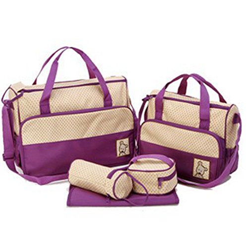 Naerde 5pcs Baby fasciatoio Diaper Bag SET con