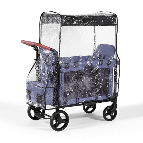 Image of SeedFuture Raincover for W2 Stroller Wagon, Rain Cover Compatible with WONDERFOLD W2, Waterproof, Windproof, Protect from Dust and Snow