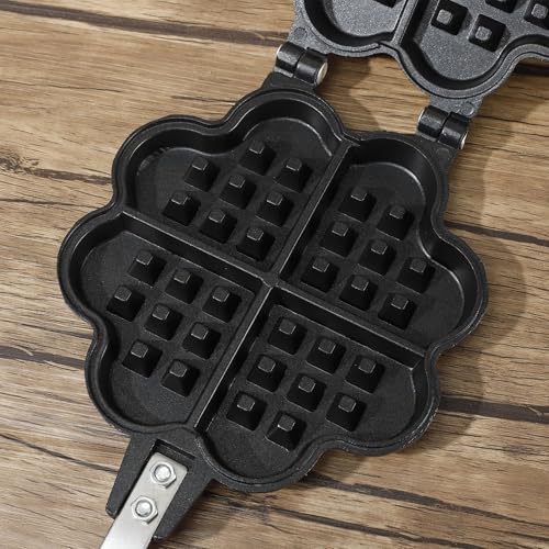 JIAMIAN Waffle Makers, with Non-Stick Coating & Heat-Insulated Handle, Sandwich Iron, Press Plate Made of Aluminium Alloy, Waffle Iron, Household Kitchen Baking Tool