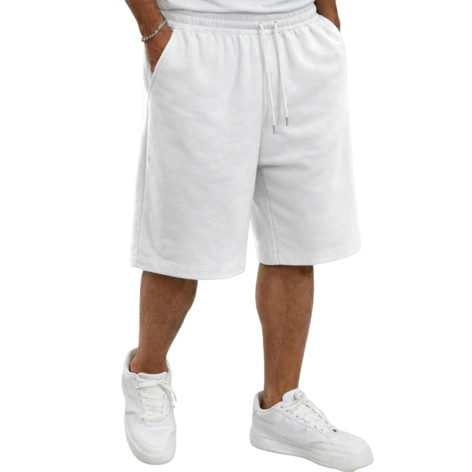 Kurze Sporthose Herren Sommer Shorts Sport Baggy Herren-Shorts Sommerhose Mit Kordelzug Sweatshorts Männer Mit Taschen Freizeitshorts Regular Fit Sportlich Laufshorts Einfarbig Sporthosen Kurz