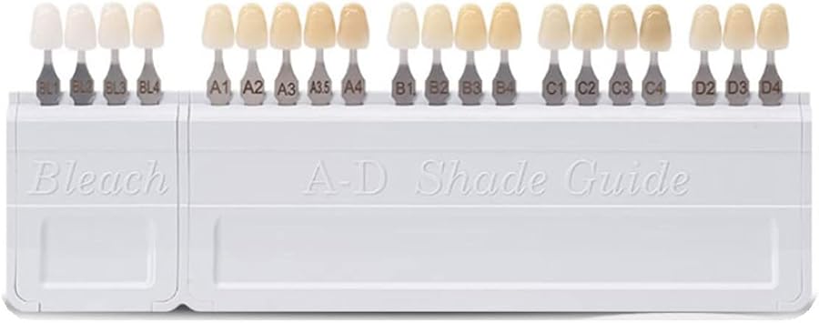 20 Color Dental Shade Guide Denture Tooth Whitening Chart