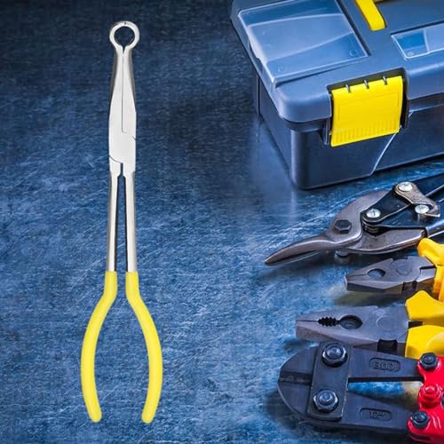 Image of 11 Inch circle plier Hose /Cable and Flate Nose. Designed for Mechanics, Technicians, and Contractors Work with Delicate or Difficult-to-Reach Pieces Milled-Jaws Steel inch round pliers