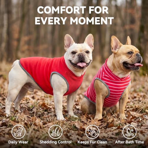 Image of cyeollo 2 Pack Fleece Dog Sweater Pullover Lightweight Reflective Jacket