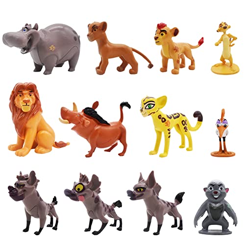 Syijupo 12Pcs Mini Figuras Cake Topper, Figura De Lion, Decoración Para Tartas ​Infantiles, Figura Decoraciones,Cake Topper Figuras