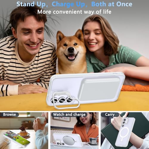 3-in-1 for Samsung Galaxy S25 FE Case with Stand & Screen Protector, White - image 5