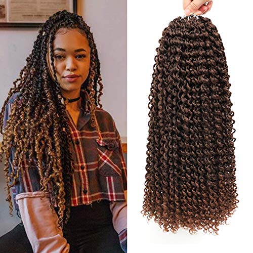 Passion Twist Hair 18inch Crochet Braids Hair Passion Twist Crochet Hair Water Wave Braiding Hair Synthetic Ombre Braiding Extensions 7packs/lot (#T1B/30)