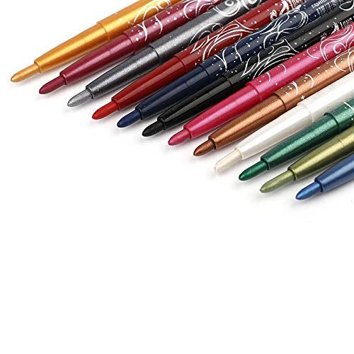 Chargenyang 12 PCS Colorful Eyebrow Pencil Eyeliner Eyebrow Lip Liner Pencil Pen Makeup Cosmetic Set Kit Tool - Image 6